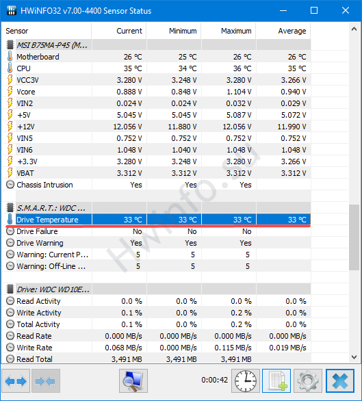 hwinfo температура hdd sdd